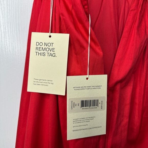 NWT Mara Hoffman Women's Annika Dress Red Size Medium - Picture 8 of 12